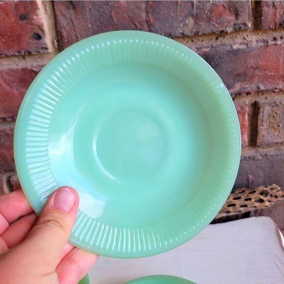 Fire-King Jadeite Saucer Plates (Set of 5) - Picture 5 of 16